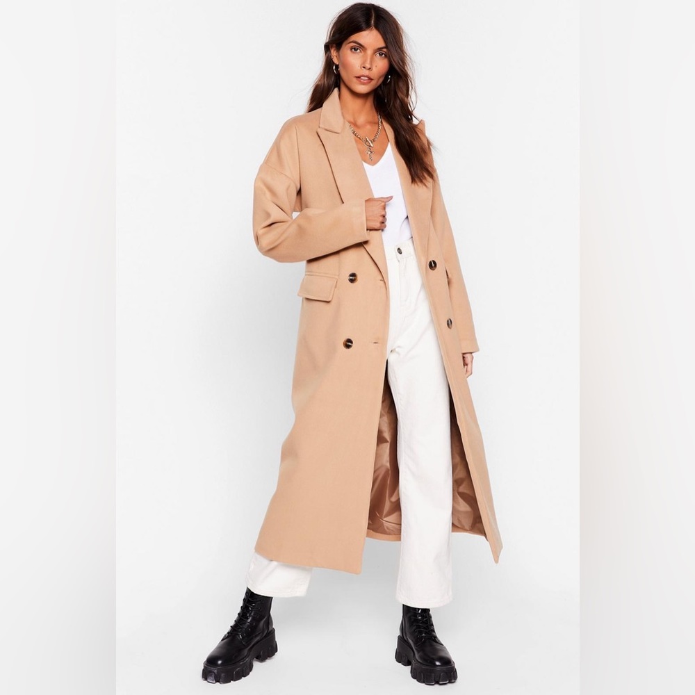 Faux Wool Smart Longline Coat
